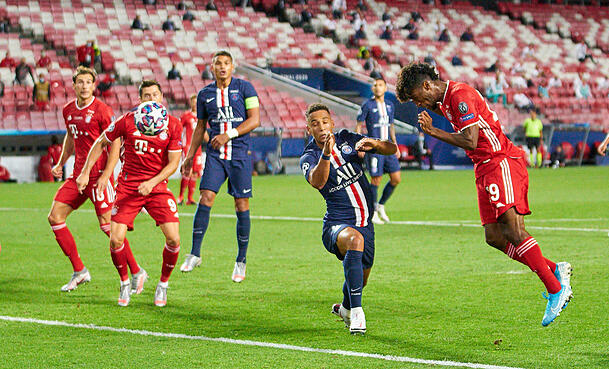 Ein Moment für die Ewigkeit: Kingsley Coman erzielt im Champions-League-Finale 2020 den entscheidenden Treffer gegen Paris Saint-Germain. Ein Moment für die Ewigkeit: Kingsley Coman erzielt im Champions-League-Finale 2020 den entscheidenden Treffer gegen Paris Saint-Germain.