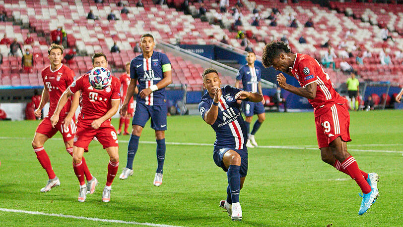 Ein Moment für die Ewigkeit: Kingsley Coman erzielt im Champions-League-Finale 2020 den entscheidenden Treffer gegen Paris Saint-Germain. Ein Moment für die Ewigkeit: Kingsley Coman erzielt im Champions-League-Finale 2020 den entscheidenden Treffer gegen Paris Saint-Germain.
