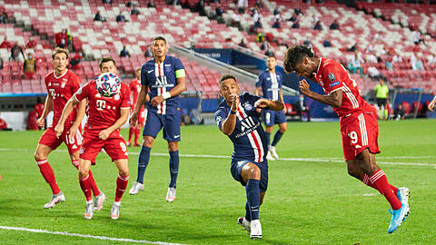 Ein Moment für die Ewigkeit: Kingsley Coman erzielt im Champions-League-Finale 2020 den entscheidenden Treffer gegen Paris Saint-Germain.