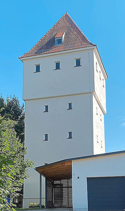 Der Wasserturm auf dem Moniberg.