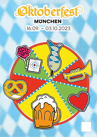 Wie sieht das Oktoberfest-Plakat 2023 aus? 45 Motive stehen zur Auswahl.