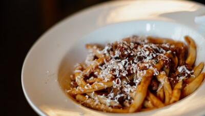 Fussili alla Cilenatana im Restaurant Storia in der Karlstraße.