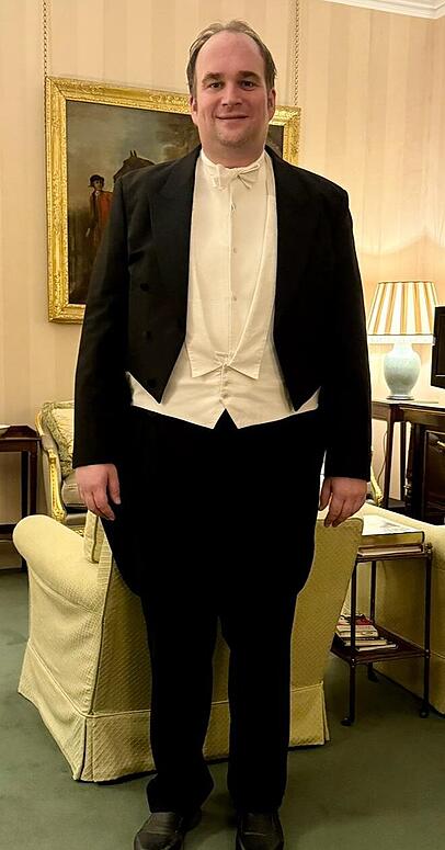 Sebastian Roloff kurz vor dem Staatsbankett auf Schloss Windsor.