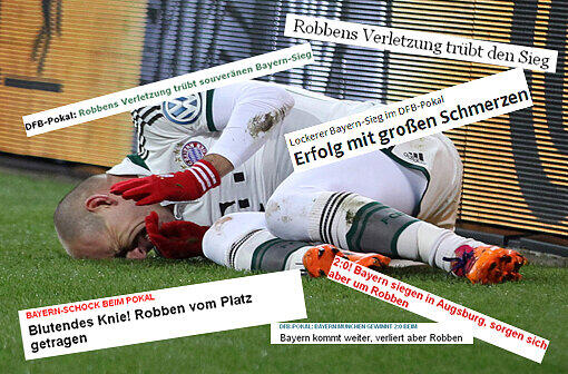 Der FC Bayern München gewinnt im Achtelfinale des DFB-Pokals, aber verliert Arjen Robben. Das sagt die nationale und internationale Presse.