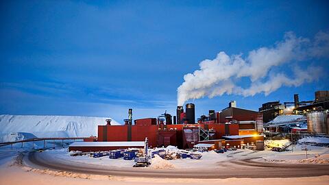 Ansicht des schwedischen Bergbauunternehmens LKAB im Industriegebiet in Kiruna. Im hohen Norden Schwedens sind bedeutende Vorkommen an seltenen Erden entdeckt worden.