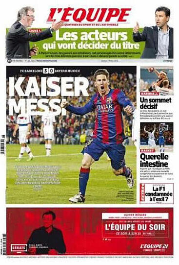 L'Equipe macht Messi sogar schon zum "Kaiser"