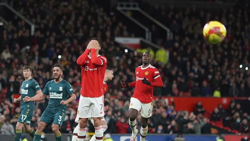 Cristiano Ronaldo verschoss im Spiel gegen den FC Middlesbrough einen Elfmeter.