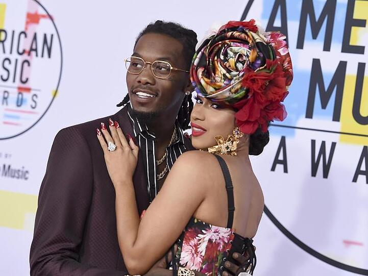 Offset (l) und Cardi B bei der Verleihung der American Music Awards 2018 in Los Angeles.