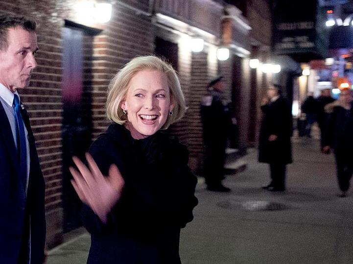 Kirsten Gillibrand, New Yorker Senatorin, nach einem Auftritt in der "The Late Show with Stephen Colbert".