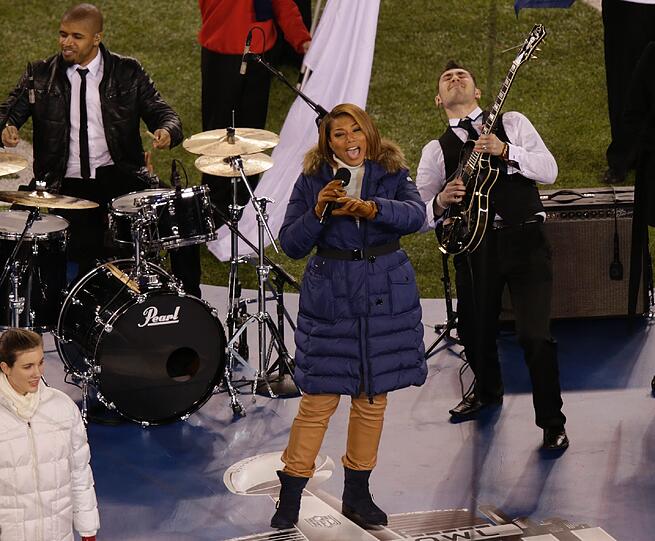 Queen Latifah performte vor dem großen Finale im MetLife Stadium.