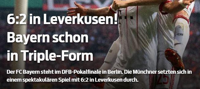 sportbild.de spricht von Triple-Form beim Rekordmeister.