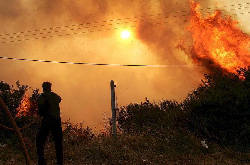 Auf der zweitgrößten griechischen Insel Euböa kämpfen Feuerwehrleute seit Tagen gegen die Flammen. Foto: ANA Kiau/Archiv