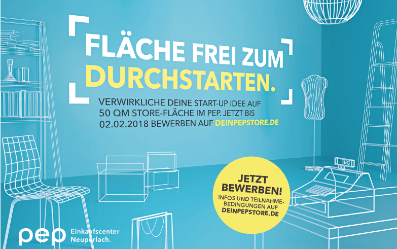 Startup Wettbewerb im Einkaufszentrum PEP - jetzt mitmachen!