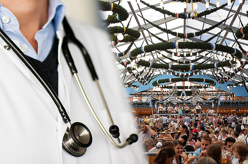 Viel zu tun für Ärzte und Sanitäter in der ersten Wiesn-Halbzeit .