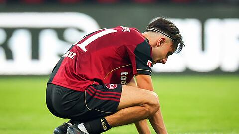 Riesenenttäuschung beim 1. FC Nürnberg nach der späten Niederlage.