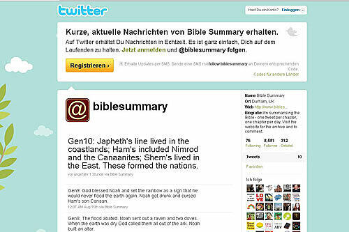 Mehr als drei Jahre Arbeit: Chris Juby twittert die Bibel