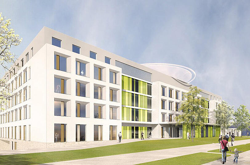 Rückansicht des Entwurfes für den Neubau in Schwabing.