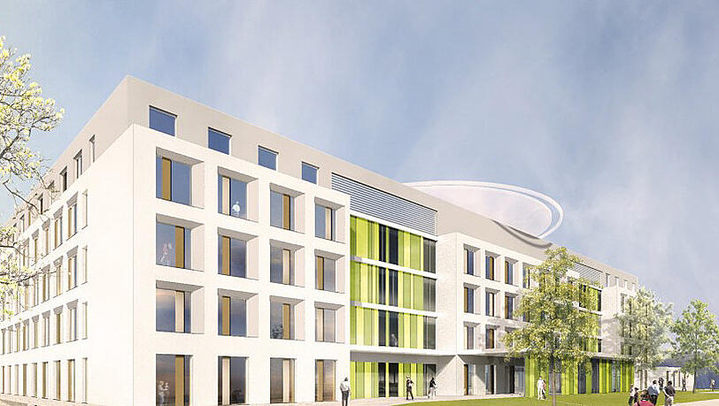 Rückansicht des Entwurfes für den Neubau in Schwabing. Rückansicht des Entwurfes für den Neubau in Schwabing.