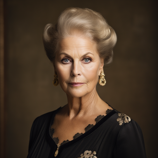 Prinzessin Madeleine mithilfe der Künstlichen Intelligenz auf 80 Jahre gealtert.