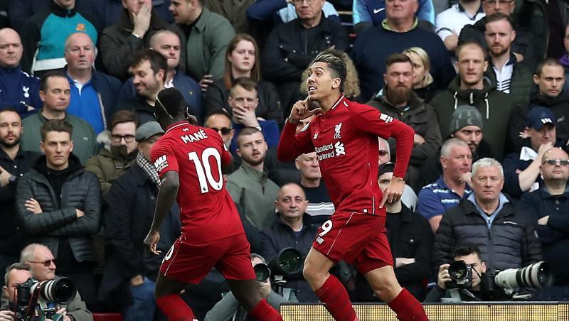 Roberto Firmino (r) schoss im Topspiel gegen Tottenham das 1:0. Roberto Firmino (r) schoss im Topspiel gegen Tottenham das 1:0.
