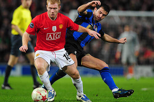 Paul Scholes (l.) hier auf einem Archivbild im Manchester-Dress.