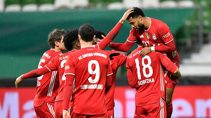Der FC Bayern gewinnt gegen Werder Bremen mit 3:1.