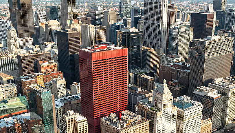 Auch in das ikonische "Big Red Building" in Chicago hat die BVK investiert. Und es zeichnen sich auch hier Verluste ab.