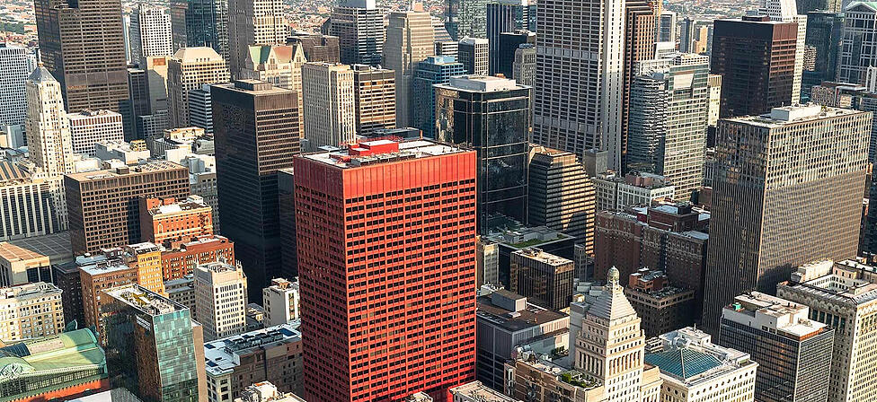 Auch in das ikonische "Big Red Building" in Chicago hat die BVK investiert. Und es zeichnen sich auch hier Verluste ab.