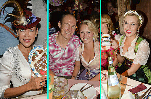 Sonja Kirchberger, Arjen und Bernadien Robben, Verena Kerth: Sehen Sie in der Bilderstrecke, wie die Promis am mittleren Oktoberfest-Wochenende in Käfers Wiesn-Schänke feiern.