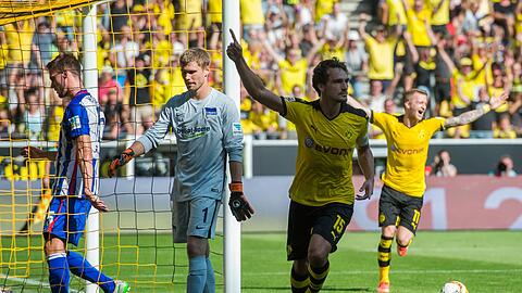 Dortmunds Mats Hummels jubelt über das 1:0.
