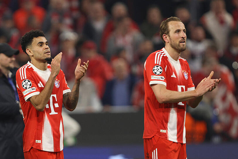 Aus der Premier League zum FC Bayern: Luis D&iacute;az (l.) und Harry Kane.
