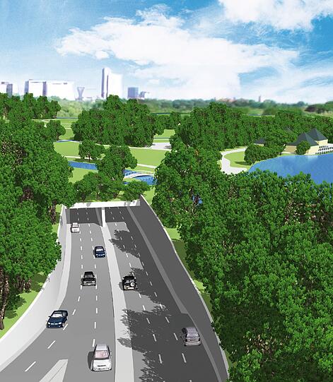 ...nach den Plänen der Architekten Grub & Lejeune unter die Erde legen, wäre der Park wiedervereint. Das könnte dann so aussehen.