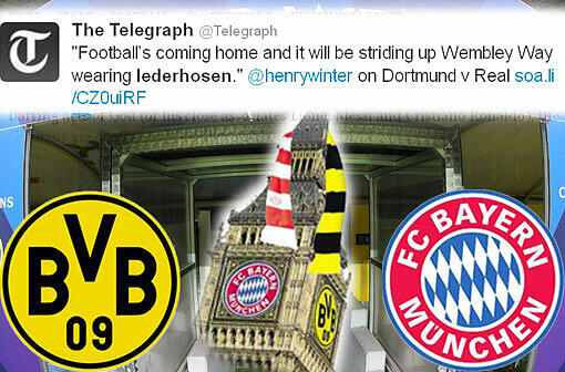 Der Telegraph schreibt: "Fußball kommt nach Hause und er schreitet in Lederhosen die Straße zum Wembley entlang."