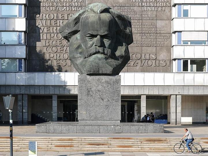 Das Karl-Marx-Denkmal in Chemnitz.
