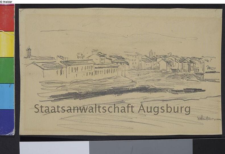 Max Liebermann: "Häuser - italienische Stadt am Fluß"