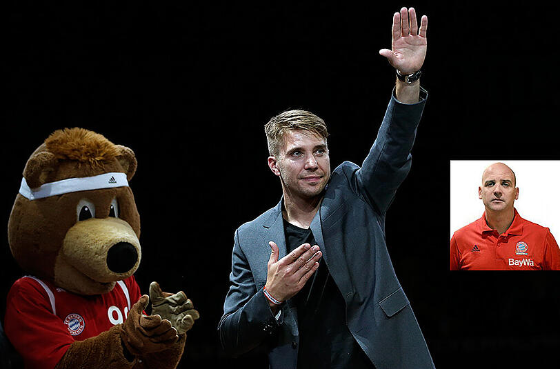 Neue Männer braucht das Land: Toni Muedra (rechts eingeklinkt) kommt als Chefscout zu den Bayern-Basketballern, Ex-Profi Steffen Hamann hospitiert in den Bereichen Sponsoring und Event.