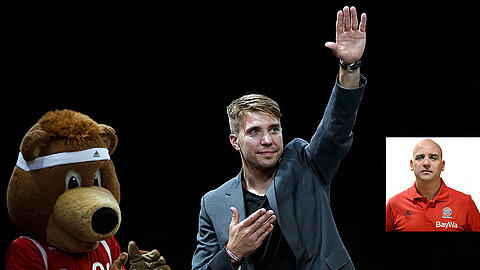 Neue Männer braucht das Land: Toni Muedra (rechts eingeklinkt) kommt als Chefscout zu den Bayern-Basketballern, Ex-Profi Steffen Hamann hospitiert in den Bereichen Sponsoring und Event.