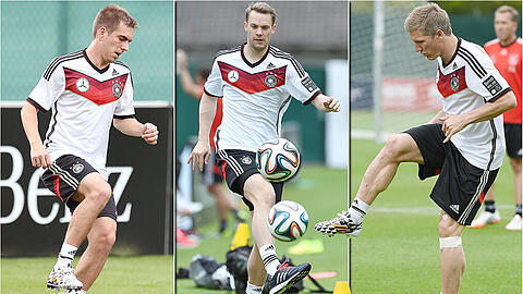 Überraschung: Manuel Neuer trainiert wieder - zumindest individuell. Und auch Philipp Lahm macht Fortschritte. Die Bilder von Tag 8 in Südtirol.