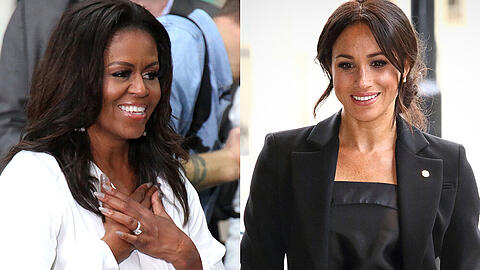 Michelle Obama (l.) hat Herzogin Meghan ein Interview für die "Vogue" gegeben