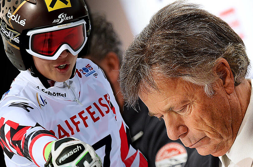 Verliert der ÖSV seine Galionsfigur? Anna Fenninger (l) hat Streit mit dem ÖSV-Präsidenten Peter Schröcksnadel (r).