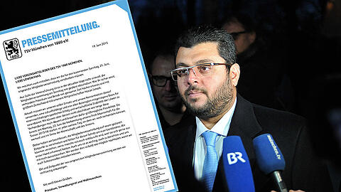 Diese Pressemitteilung des TSV 1860 ärgerte Investor Hasan Ismaik: Die Löwen sagten die für Sonntag geplante Mitgliederversammlung ab.