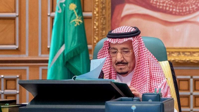 Salman bin Abdelasis al-Saud, König von Saudi-Arabien, leitet eine Regierungssitzung per Video-Schalte. Salman bin Abdelasis al-Saud, König von Saudi-Arabien, leitet eine Regierungssitzung per Video-Schalte.