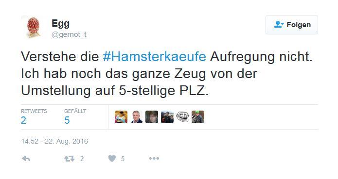 So amüsieren sich Twitter-User über die Hamsterkäufe im Konzept zur Zivilverteidigung.
