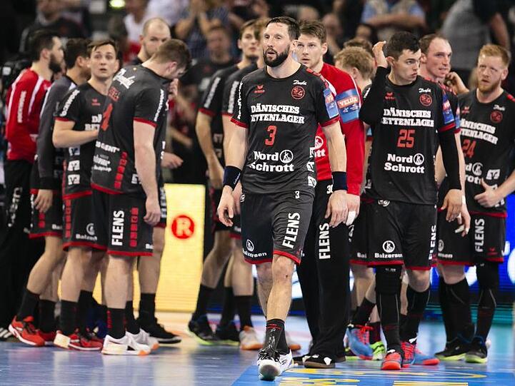 Haben gegen Telekom Veszprem eine Niederlage kassiert: Handball: Die Spieler von Flensburg-Handewitt.