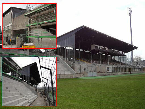 Der Umbau des Grünwalder Stadions schreitet voran.