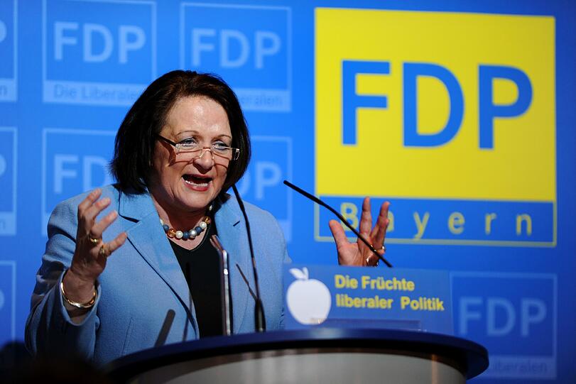 Sabine Leutheusser-Schnarrenberger, Bundesministerin der Justiz und Landesvorsitzende der FDP Bayern, spricht am Samstag (10.03.12) beim Landesparteitag der FDP Bayern in Lindau im Bodensee.