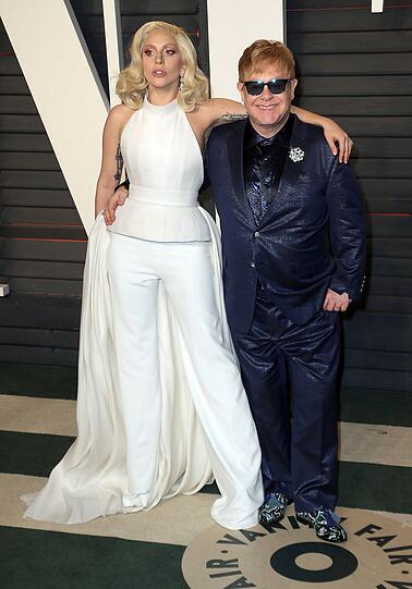 Elton mit Sängerin Lady Gaga, seiner "geistigen Tochter".