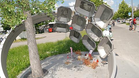 Der Gedenkort für die Opfer des Attentats am OEZ.