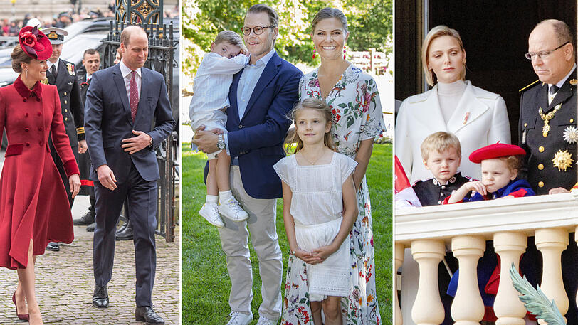 William und Kate, die Royals aus Schweden und Monaco.