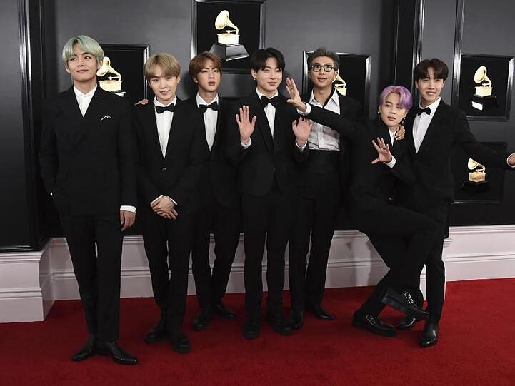 Die südkoreanische Boygroup BTS bei den 61. Grammy Awards im Staples Center.